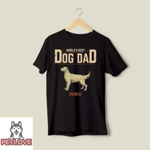 Best Dog Dad Vintage – Personalized Custom Unisex T-Shirt