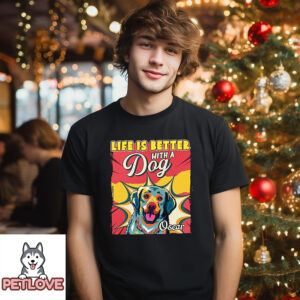 Better With Dog Popart – Personalized Custom Unisex T-Shirt