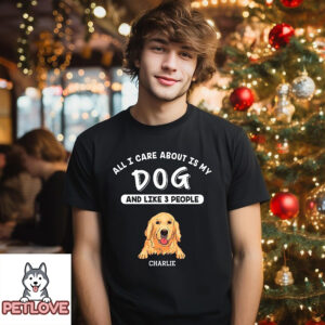 Dog And 3 People – Personalized Custom Unisex T-Shirt