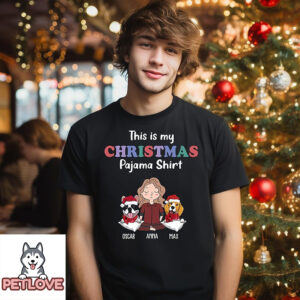 Dog Christmas Pajama T-Shirt – Personalized Custom Unisex T-Shirt