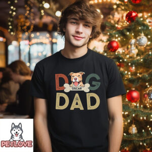 Dog Dad Retro – Personalized Custom Unisex T-Shirt