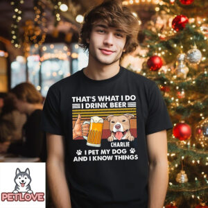 Drink Beer And Pet Dog 1 – Personalized Custom Unisex T-Shirt