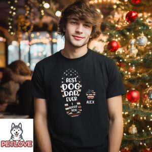 Happy Fathers Day To The Best Dog Dad Paw Print – Personalized Custom Unisex T-Shirt