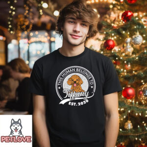 Human Belongs To Dog Couple – Personalized Custom Unisex T-Shirt