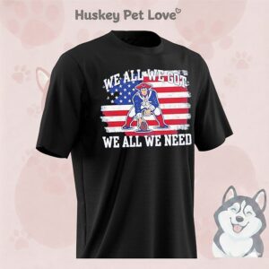New England Patriots We All We Got We All We Need USA Flag T-Shirt