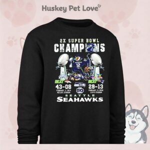 Seattle Seahawks 2x Super Bowl Champions Mascot Winner T-Shirt-Copy