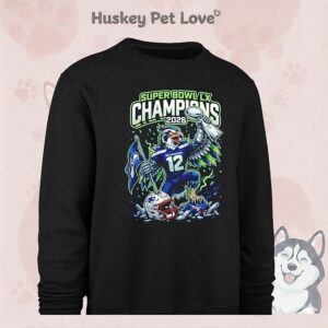 Seattle Seahawks Super Bowl Lx Champions 2026 Mascot With Flag And Cup T-Shirt